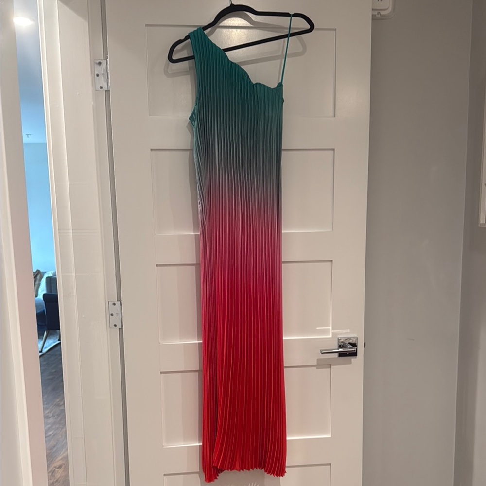 Nicole Miller Teal Draped Dress